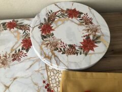 YILBAŞI SOFRA SUNUM SETİ YILBAŞI ÇİÇEĞİ KOZALAK DESENLİ