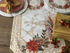 YILBAŞI SOFRA SUNUM SETİ YILBAŞI ÇİÇEĞİ KOZALAK DESENLİ