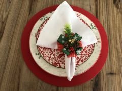 ÖZEL TASARIM YILBAŞI PEÇETE HALKASI (6 ADET )