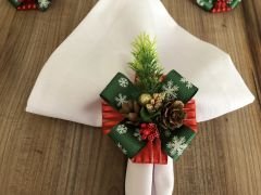 ÖZEL TASARIM YILBAŞI PEÇETE HALKASI (6 ADET )