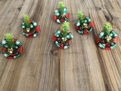 ÖZEL TASARIM YILBAŞI PEÇETE HALKASI (6 ADET )