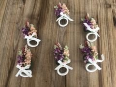 RENKLİ ÇİÇEK KARNAVALI PEÇETE HALKASI (6 ADET)