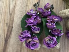 MOR ÇİÇEKLİ PEÇETE YÜZÜĞÜ (6 ADET )