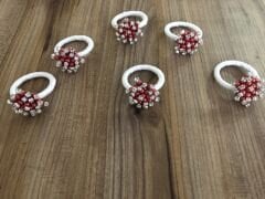 KIRMIZI TAŞLI PEÇETE YÜZÜĞÜ (6 ADET)