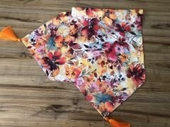 KETEN EFEKTLİ SOYUT ÇİÇEKLER DESENLİ RUNNER