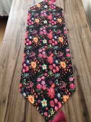 KETEN EFEKTLİ ÇİÇEK BAHÇESİ DESENLİ RUNNER