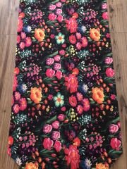 KETEN EFEKTLİ ÇİÇEK BAHÇESİ DESENLİ RUNNER