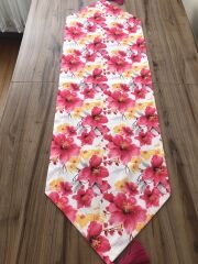 FUŞYA SARI BÜYÜK ÇİÇEK DESENLİ RUNNER