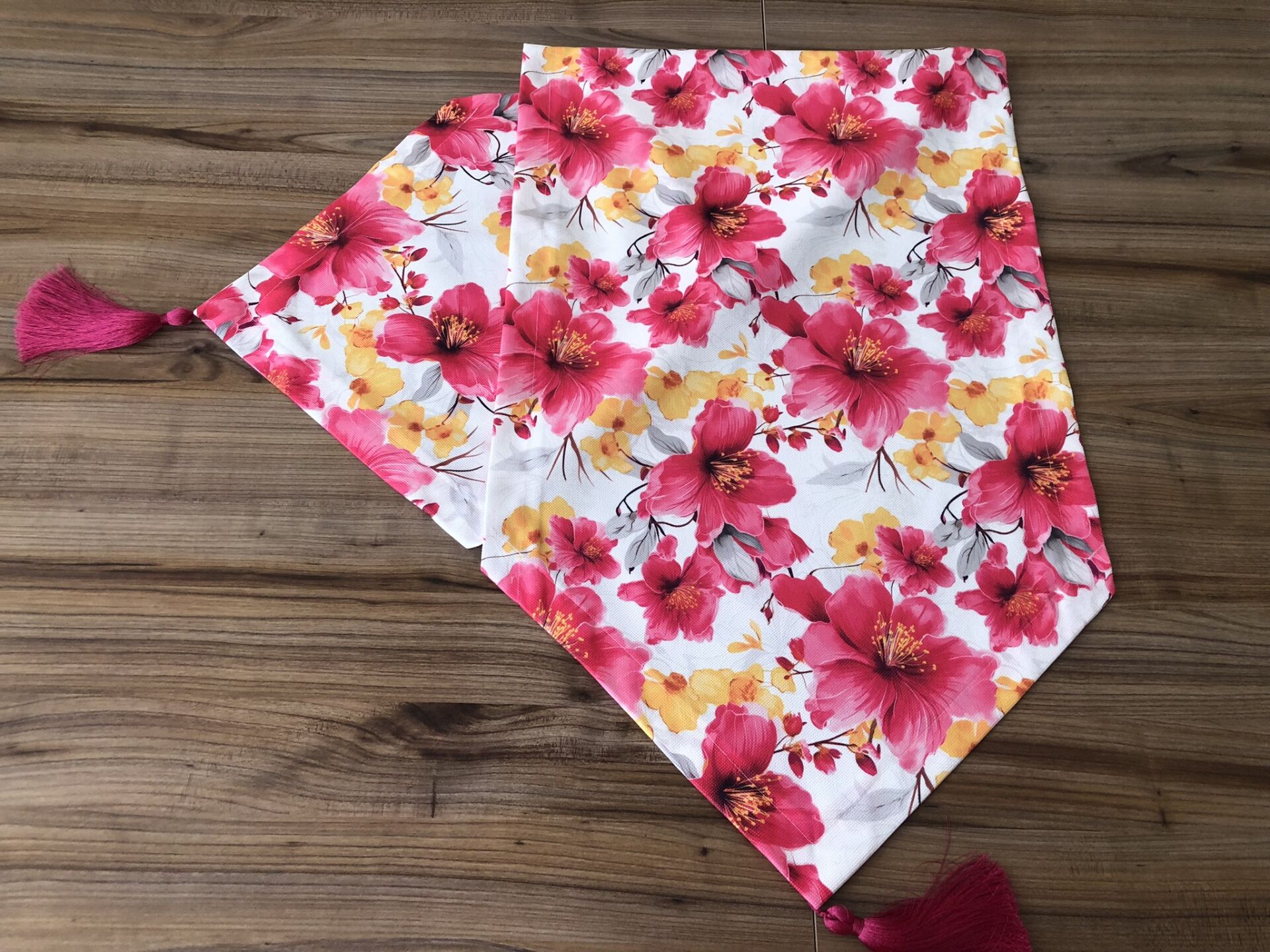 FUŞYA SARI BÜYÜK ÇİÇEK DESENLİ RUNNER