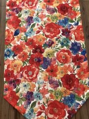 KIRMIZI MAVİ SARI ÇİÇEK DESENLİ RUNNER