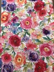 SULUBOYA ÇOK RENKLİ ÇİÇEK DESENLİ RUNNER