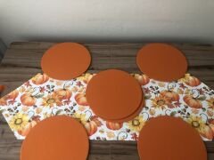BALKABAĞI DESENLİ RUNNER & SUPLA
