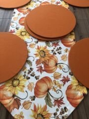 BALKABAĞI DESENLİ RUNNER & SUPLA