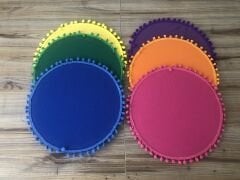 KARIŞIK RENKLİ  PONPONLU SUPLA  33 CM (MDF DAHİL) (6 ADET)