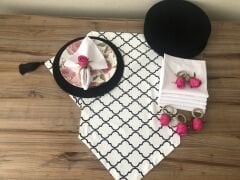 SOFRA SUNUM SETİ BEYAZ MOROCCAN DESENLİ TAKIM