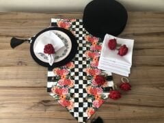SOFRA SUNUM SETİ KIRMIZI GÜL DESENLİ