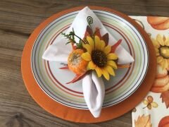 SOFRA SUNUM SETİ BALKABAĞI AYÇİÇEK DESENLİ TAKIM