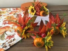 SOFRA SUNUM SETİ BALKABAĞI AYÇİÇEK DESENLİ TAKIM